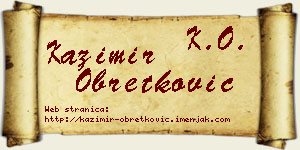 Kazimir Obretković vizit kartica